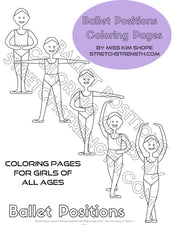 Five Ballet Positions Coloring Pages for Boys and Girls