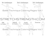 Ballet Technique Coloring Pages Vol. 1 - StretchStrength.com