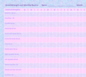 Stretch Strength Monthly Routine Checklist for Dancers - StretchStrength.com